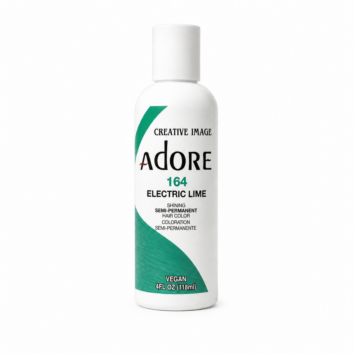 Adore #164 Electric Lime semi-permanent hair color 4 fl oz on white background