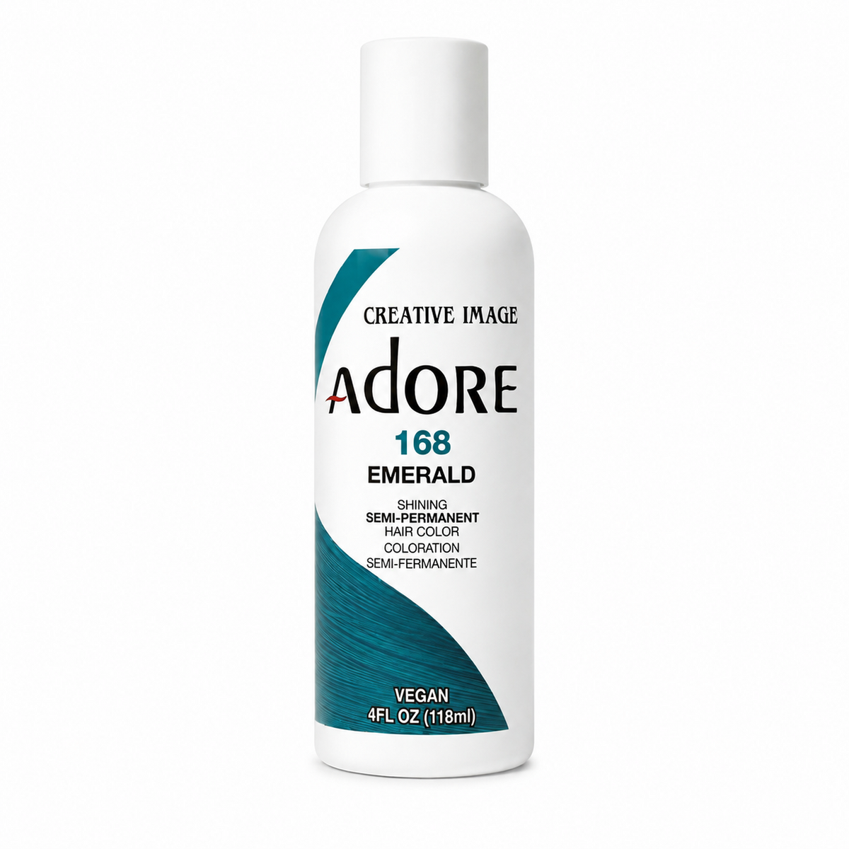 Adore #168 Emerald semi-permanent hair color 4 fl oz on white background