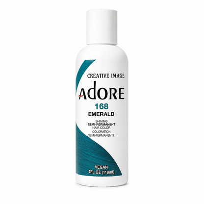 Adore #168 Emerald semi-permanent hair color 4 fl oz on white background