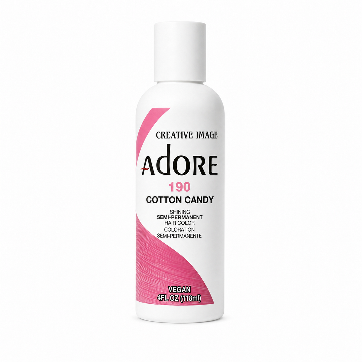 Adore #190 Cotton Candy semi-permanent hair color 4 fl oz on white background