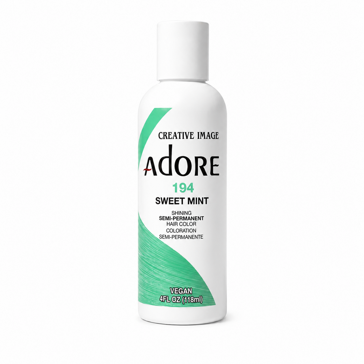 Adore #194 Sweet Mint semi-permanent hair color 4 fl oz on white background