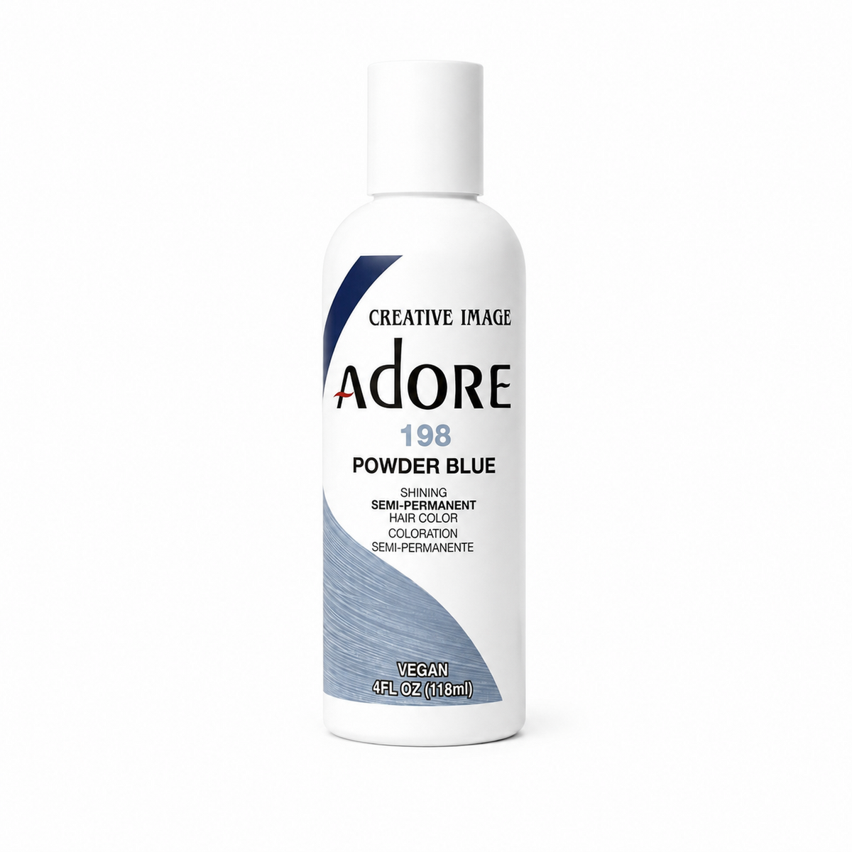 Adore #198 Powder Blue semi-permanent hair color 4 fl oz on white background