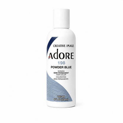 Adore #198 Powder Blue semi-permanent hair color 4 fl oz on white background