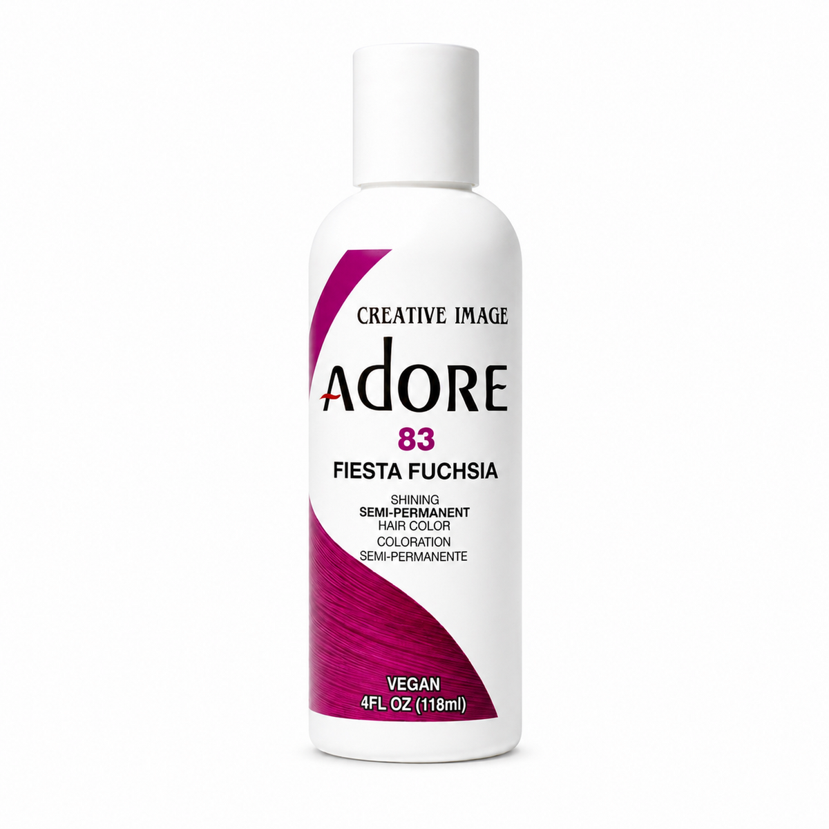 Adore #83 Fiesta Fuchsia semi-permanent hair color 4 fl oz on white background