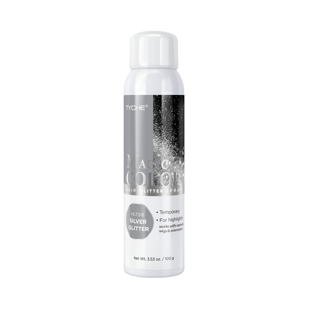 Tyche Magic Hair Color Spray Silver Glitter 3.53 oz product image