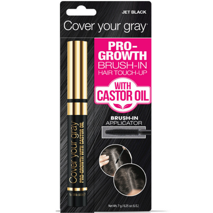 Cover Your Gray Brush-In Hair Color with Castor Oil – Jet Black