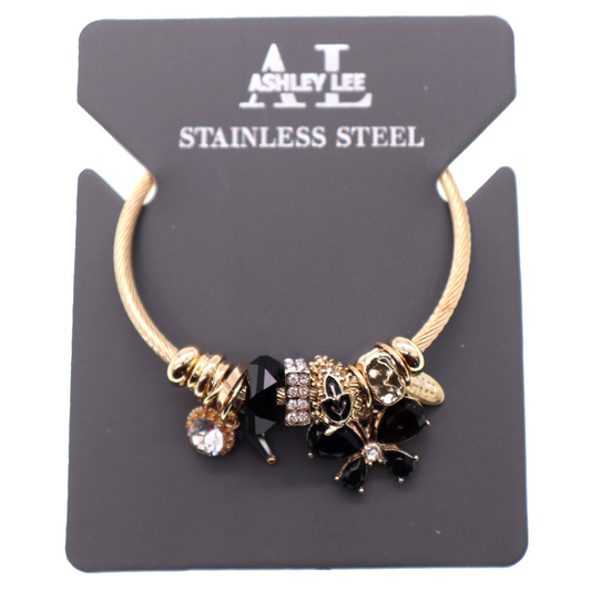 Ashley Lee Charm Bracelet – Stainless Steel, Assorted Designs