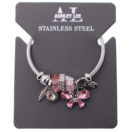 Ashley Lee Charm Bracelet – Stainless Steel, Assorted Designs