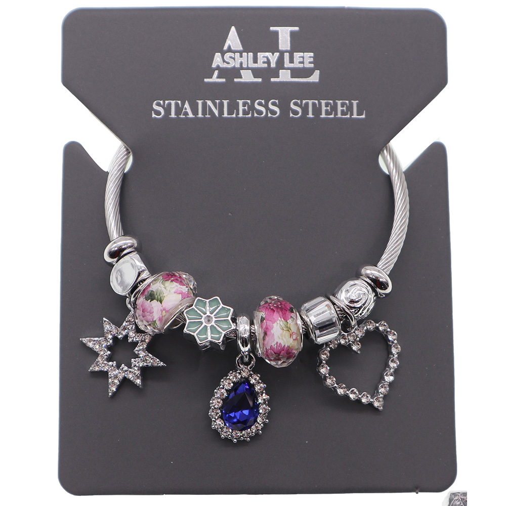 Pulsera de abalorios Ashley Lee - Acero inoxidable, diseños variados