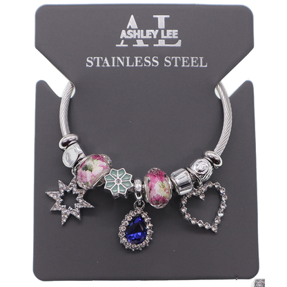 Pulsera de abalorios Ashley Lee - Acero inoxidable, diseños variados