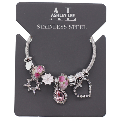 Pulsera de abalorios Ashley Lee - Acero inoxidable, diseños variados