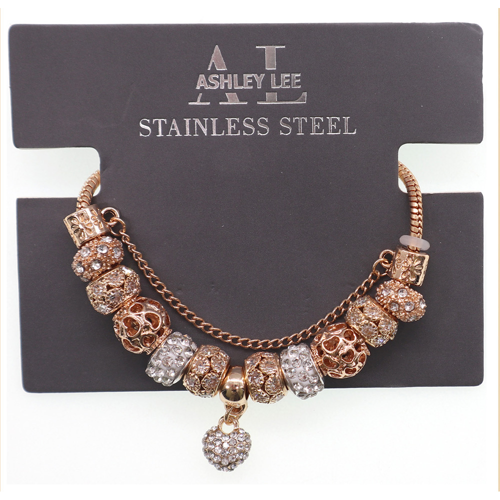 Pulsera de abalorios Ashley Lee - Acero inoxidable, diseños variados