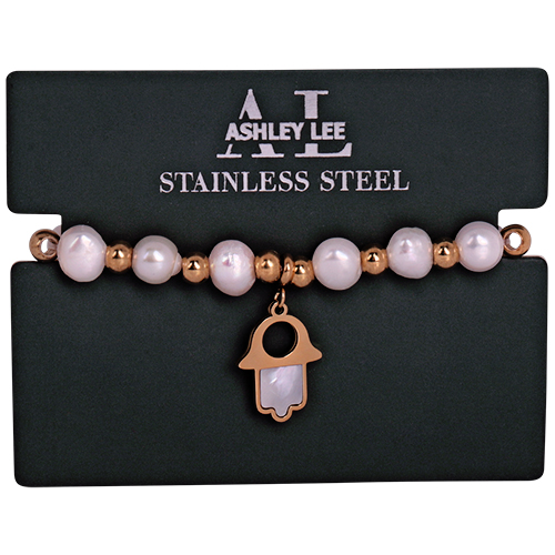 Pulsera de abalorios Ashley Lee - Acero inoxidable, diseños variados