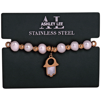 Pulsera de abalorios Ashley Lee - Acero inoxidable, diseños variados