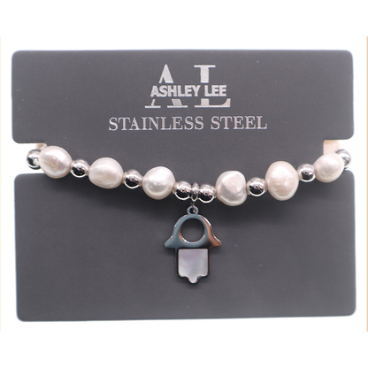 Pulsera de abalorios Ashley Lee - Acero inoxidable, diseños variados