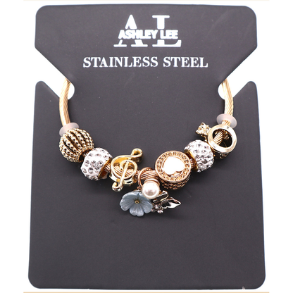 Pulsera de abalorios Ashley Lee - Acero inoxidable, diseños variados