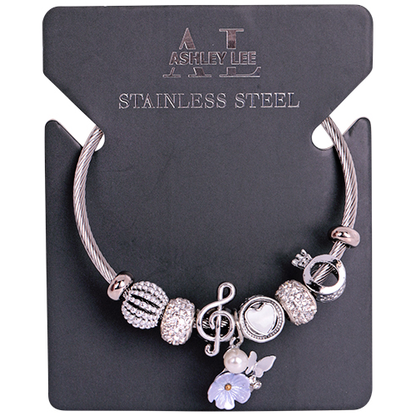 Pulsera de abalorios Ashley Lee - Acero inoxidable, diseños variados