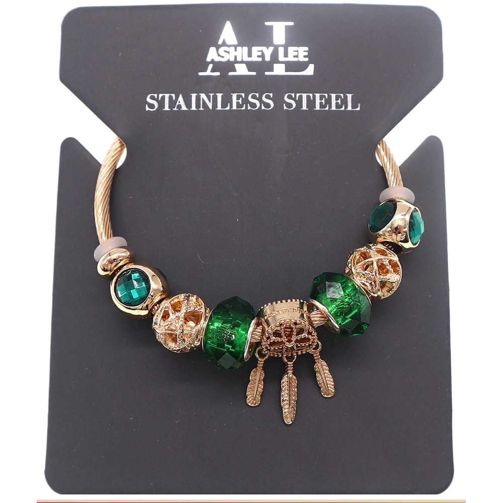 Pulsera de abalorios Ashley Lee - Acero inoxidable, diseños variados