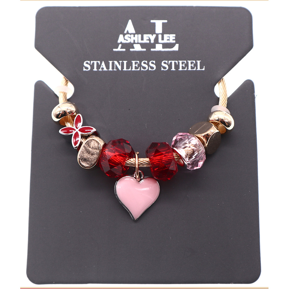 Pulsera de abalorios Ashley Lee - Acero inoxidable, diseños variados