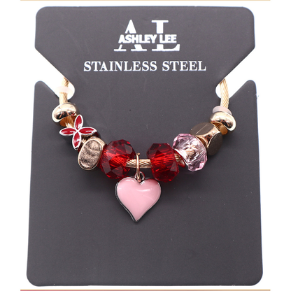 Pulsera de abalorios Ashley Lee - Acero inoxidable, diseños variados