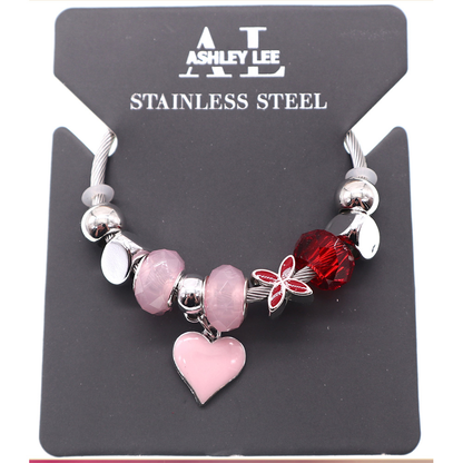 Pulsera de abalorios Ashley Lee - Acero inoxidable, diseños variados