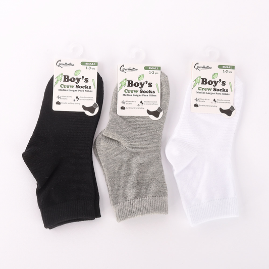 Boys' Crew Socks – Ages 1–3, Assorted, 1 Pair