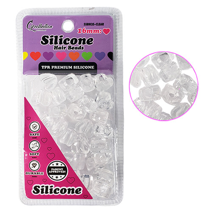 TPR Premium Silicone Beads – Heart-Shaped, 16 mm