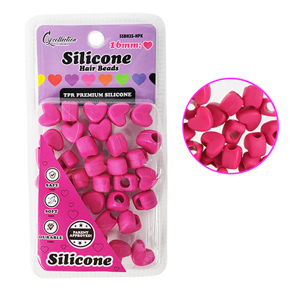 TPR Premium Silicone Beads – Heart-Shaped, 16 mm