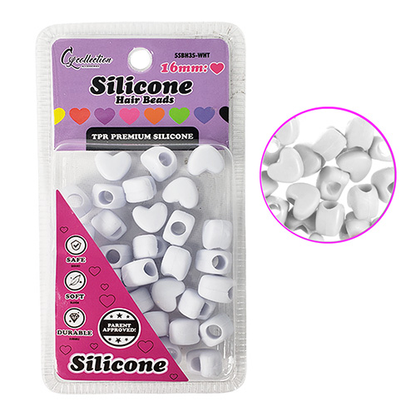 TPR Premium Silicone Beads – Heart-Shaped, 16 mm