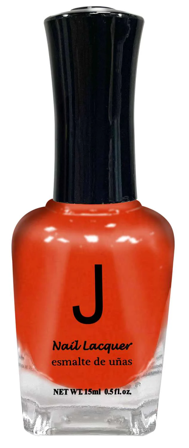 J Nail Lacquer Neon Orange Red, shade code JNP009