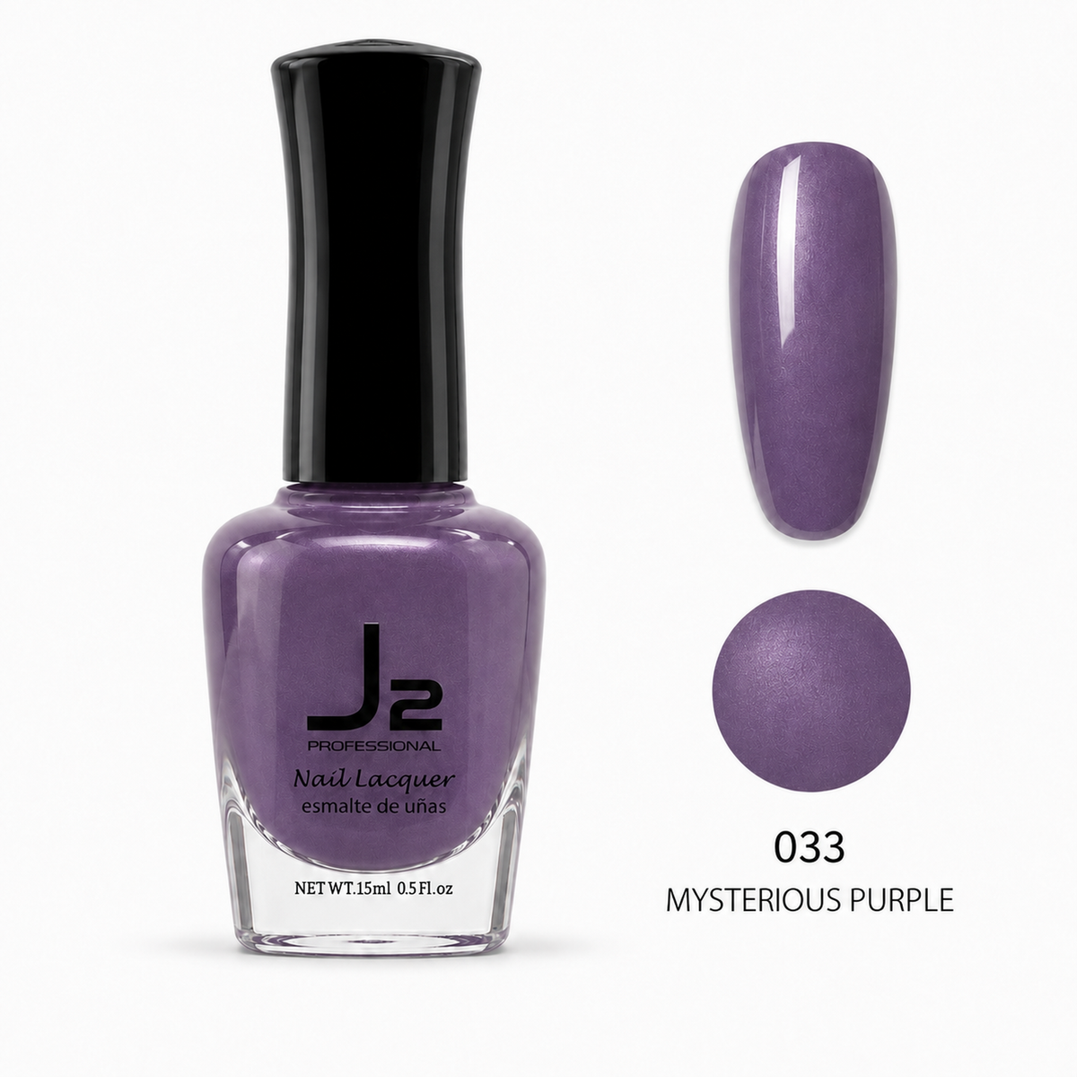 J2 Professional Nail Lacquer 033 Mysterious Purple – nail color swatch