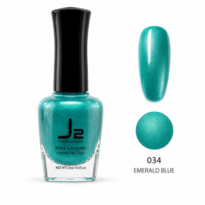 J2 Professional Nail Lacquer 034 Emerald Blue – nail color swatch