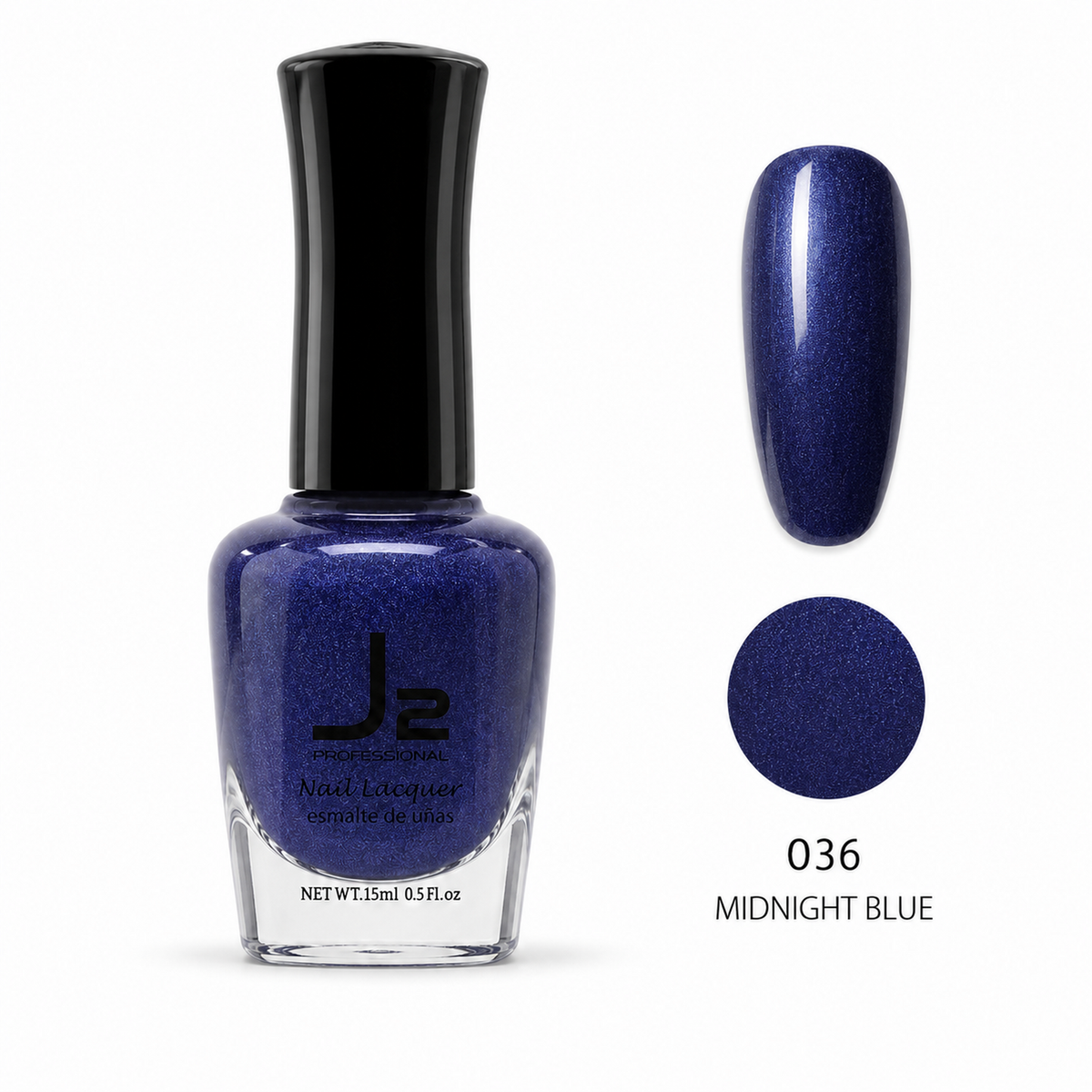 J2 Professional Nail Lacquer 036 Midnight Blue – nail color swatch