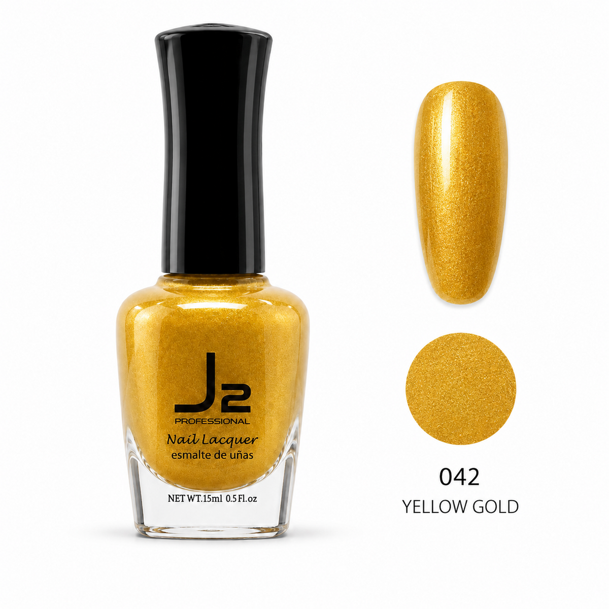 J2 Professional Nail Lacquer 042 Yellow Gold – nail color swatch