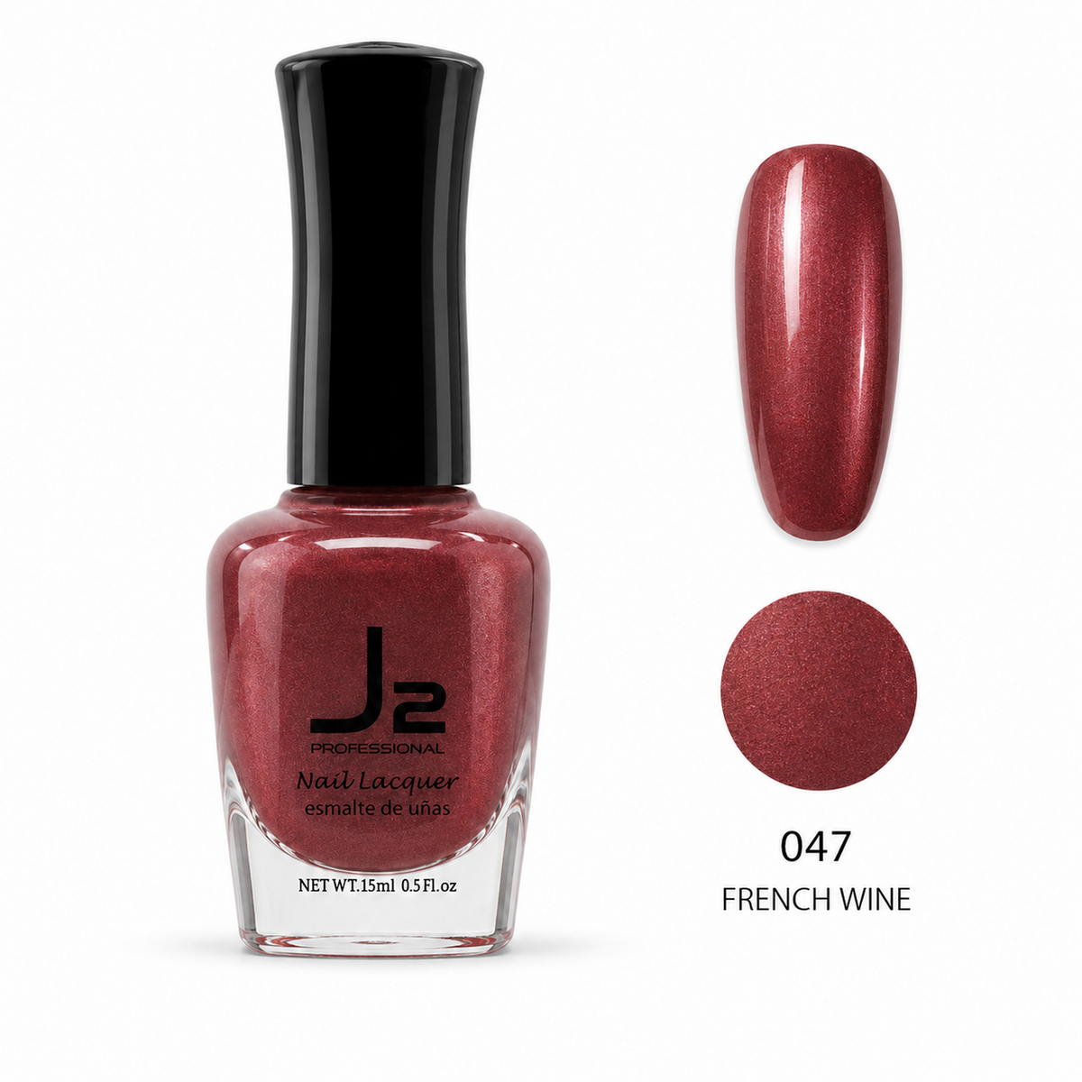 J2 Professional Nail Lacquer 047 French Wine – nail color swatch