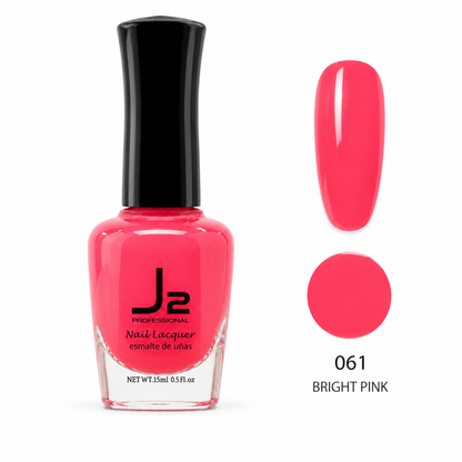 J2 Professional Nail Lacquer 061 Bright Pink – nail color swatch
