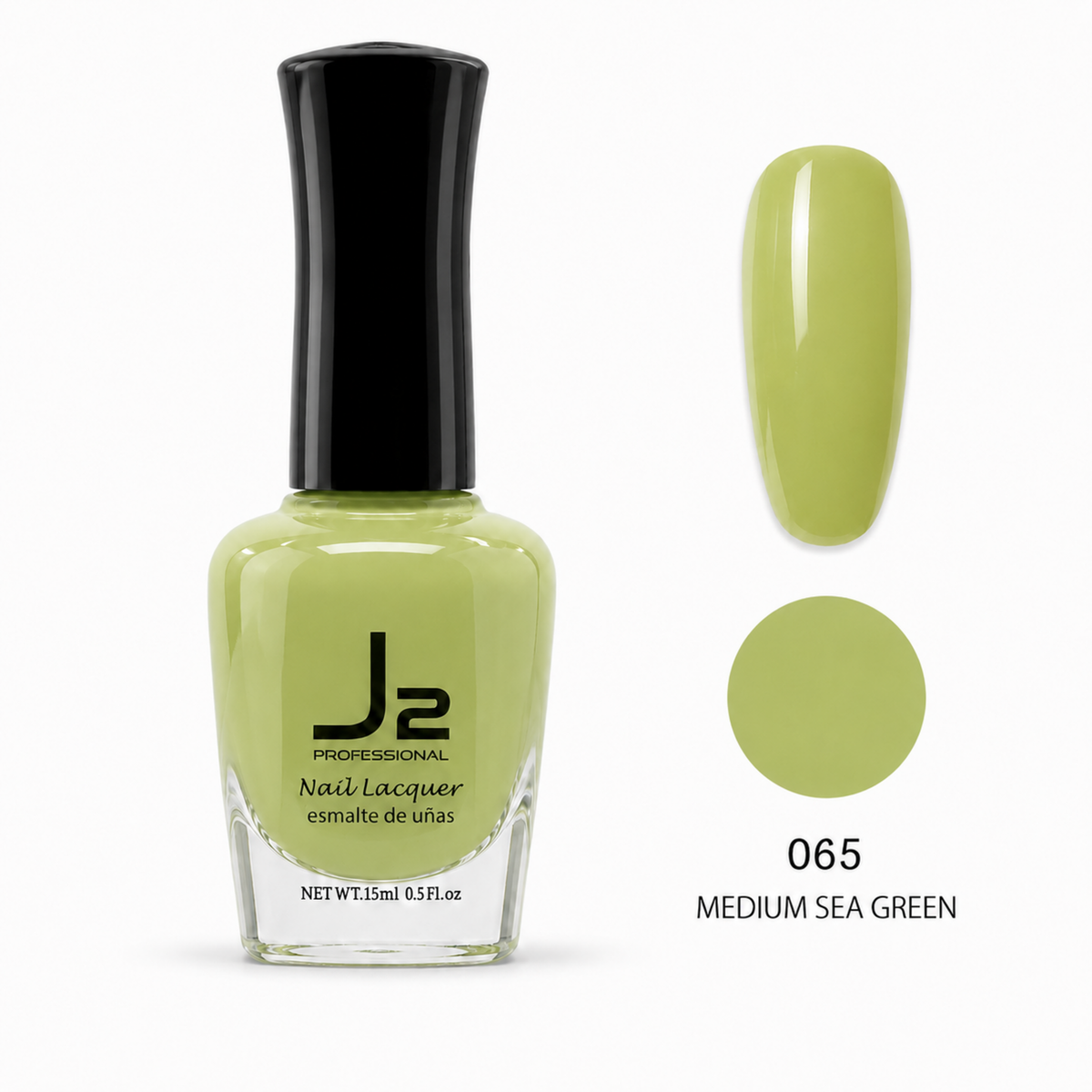 J2 Professional Nail Lacquer 065 Medium Sea Green – nail color swatch
