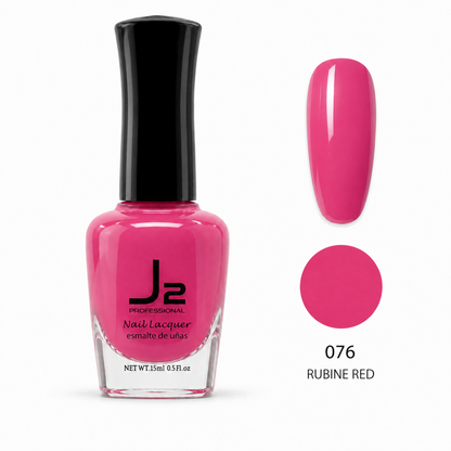 J2 Professional Nail Lacquer 076 Rubine Red – nail color swatch