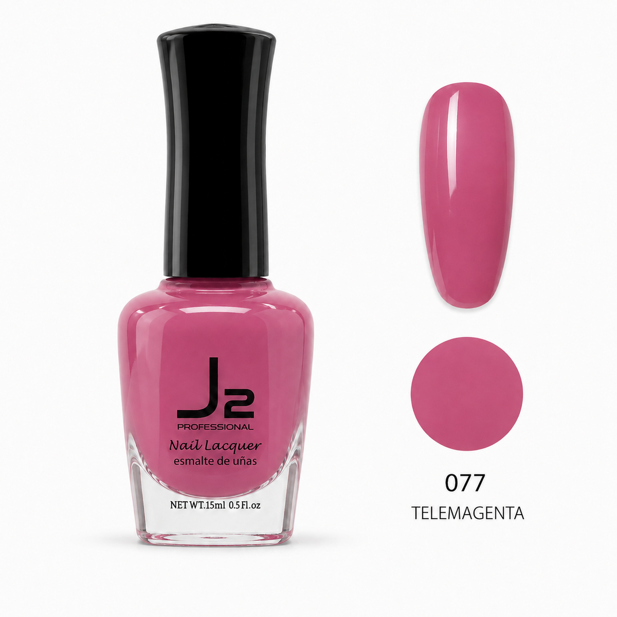 J2 Professional Nail Lacquer 077 Telemagenta – nail color swatch