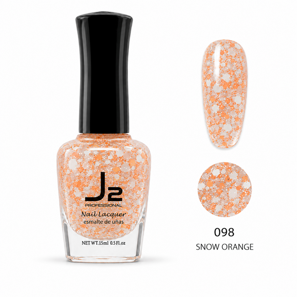 J2 Professional Nail Lacquer 098 Snow Orange – nail color swatch