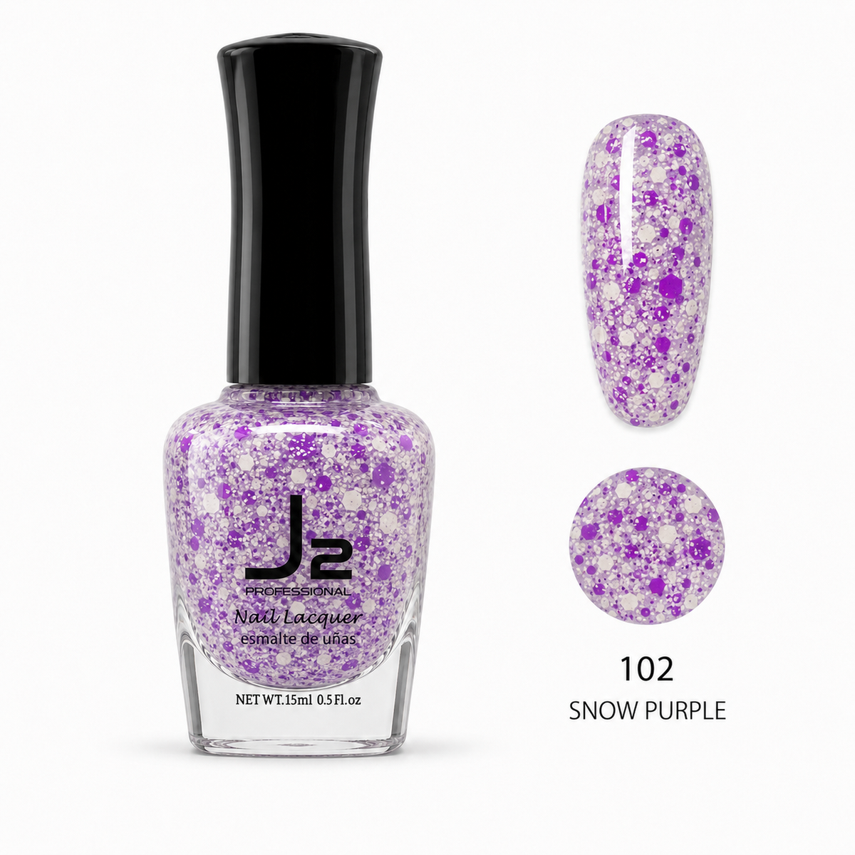 J2 Professional Nail Lacquer 102 Snow Purple – nail color swatch