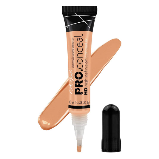 L.A. Girl HD Pro.Conceal Light Ivory GC970 concealer tube with brush-tip applicator and shade swatch