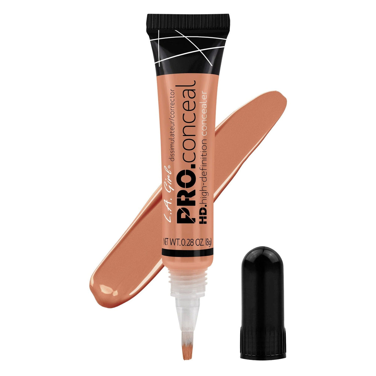 L.A. Girl HD Pro.Conceal Nude GC974 concealer tube with brush-tip applicator and shade swatch