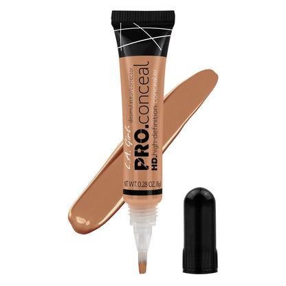 L.A. Girl HD Pro.Conceal Medium Bisque GC975 concealer tube with brush-tip applicator and shade swatch
