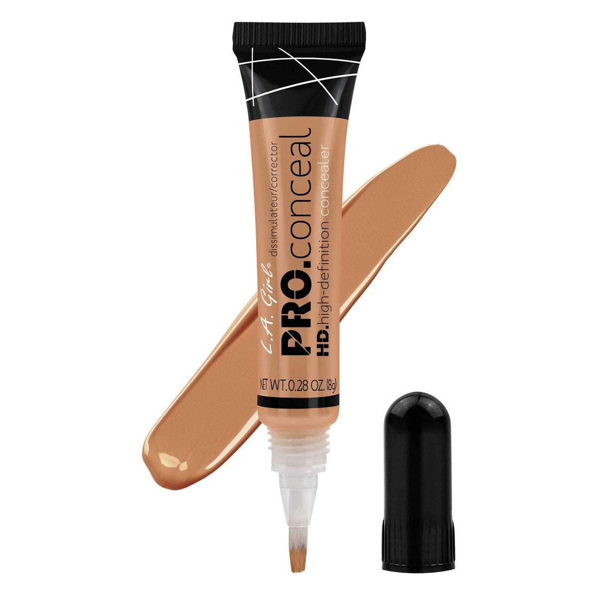 L.A. Girl HD Pro.Conceal Pure Beige GC976 concealer tube with brush-tip applicator and shade swatch