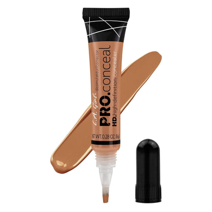 L.A. Girl HD Pro.Conceal Almond GC979 concealer tube with brush-tip applicator and shade swatch