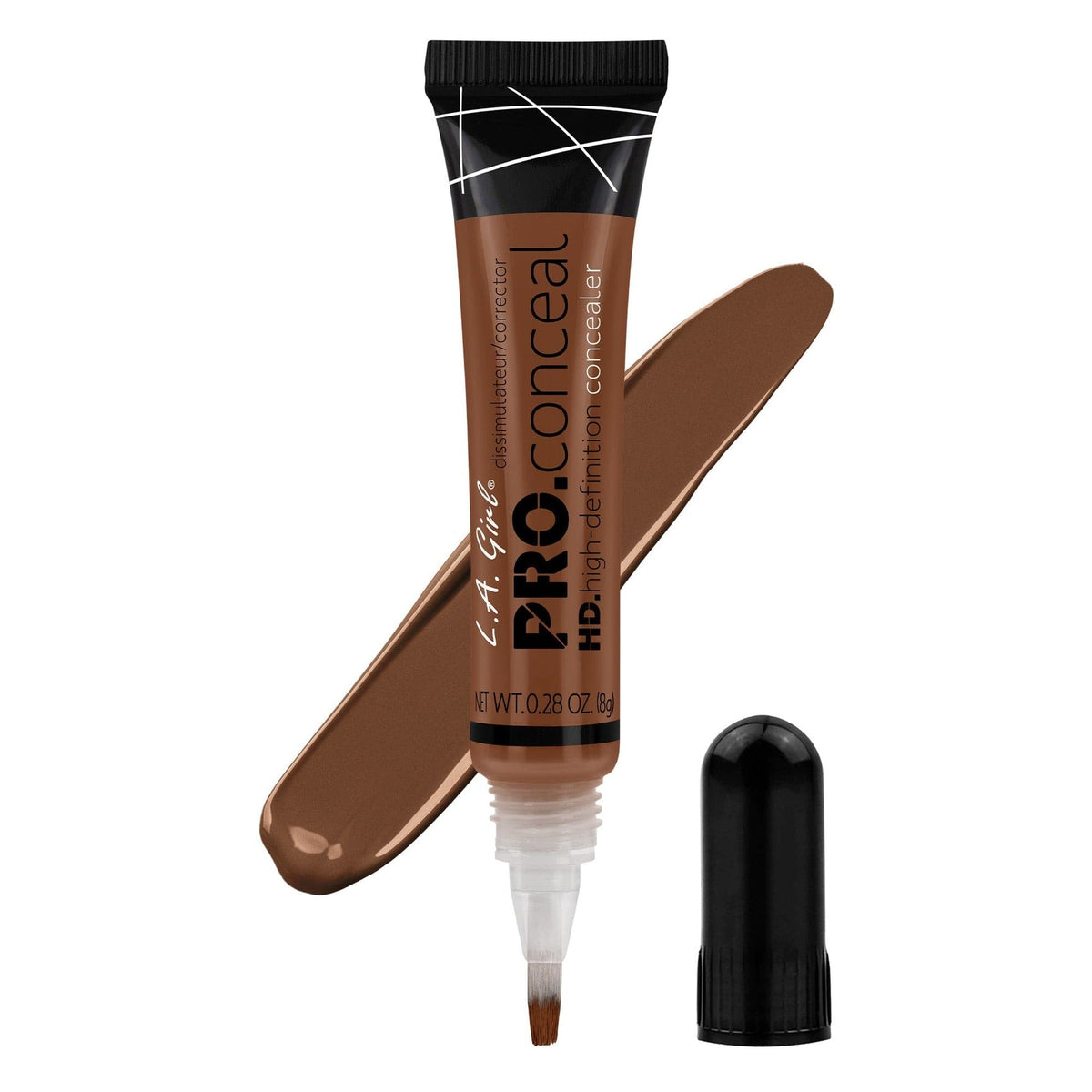 L.A. Girl HD Pro.Conceal Espresso GC985 concealer tube with brush-tip applicator and shade swatch