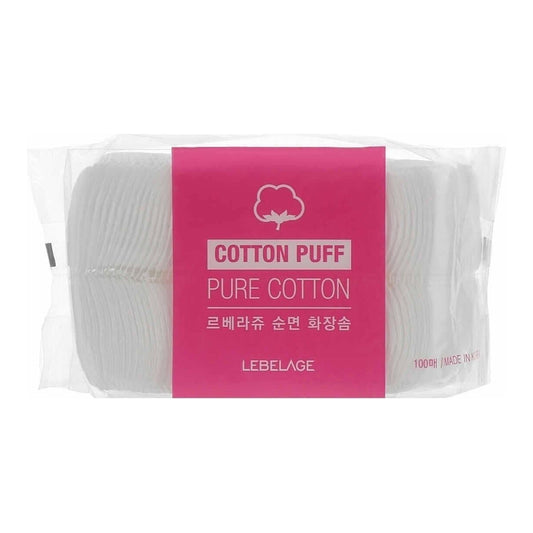 Lebelage pure cotton puffs in pink 100-count package