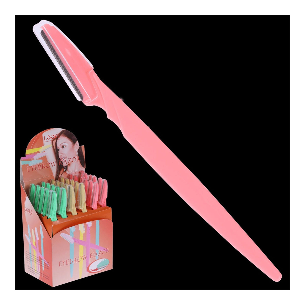 LQQKS eyebrow razor 36-piece display, model 6M-ER/3027