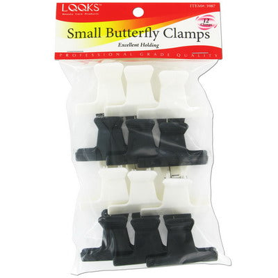 LQQKS Small Butterfly Clamps black and white 12 count